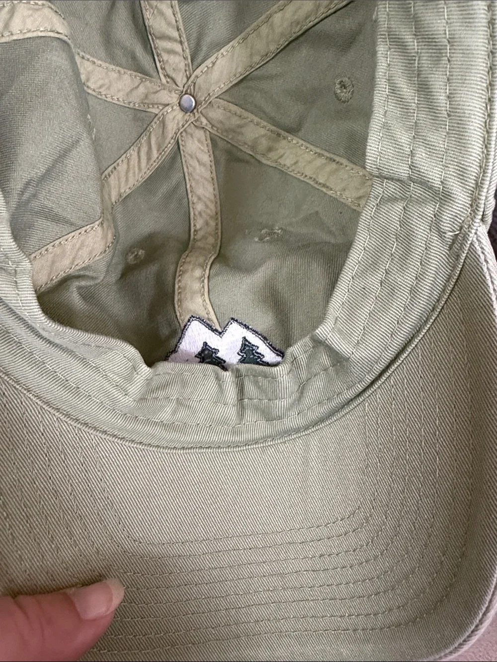 Life Is Good Olive Green Unisex Baseball Cap with Mountain Embroidery